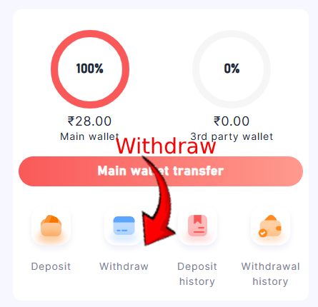 55Club Withdraw option